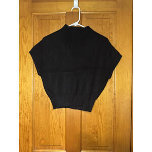 Marled Black Short Sleeve Knit Top Size Small
